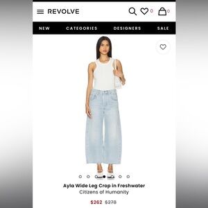 Citizens of humanity
Ayla Wide Leg Crop in Freshwater